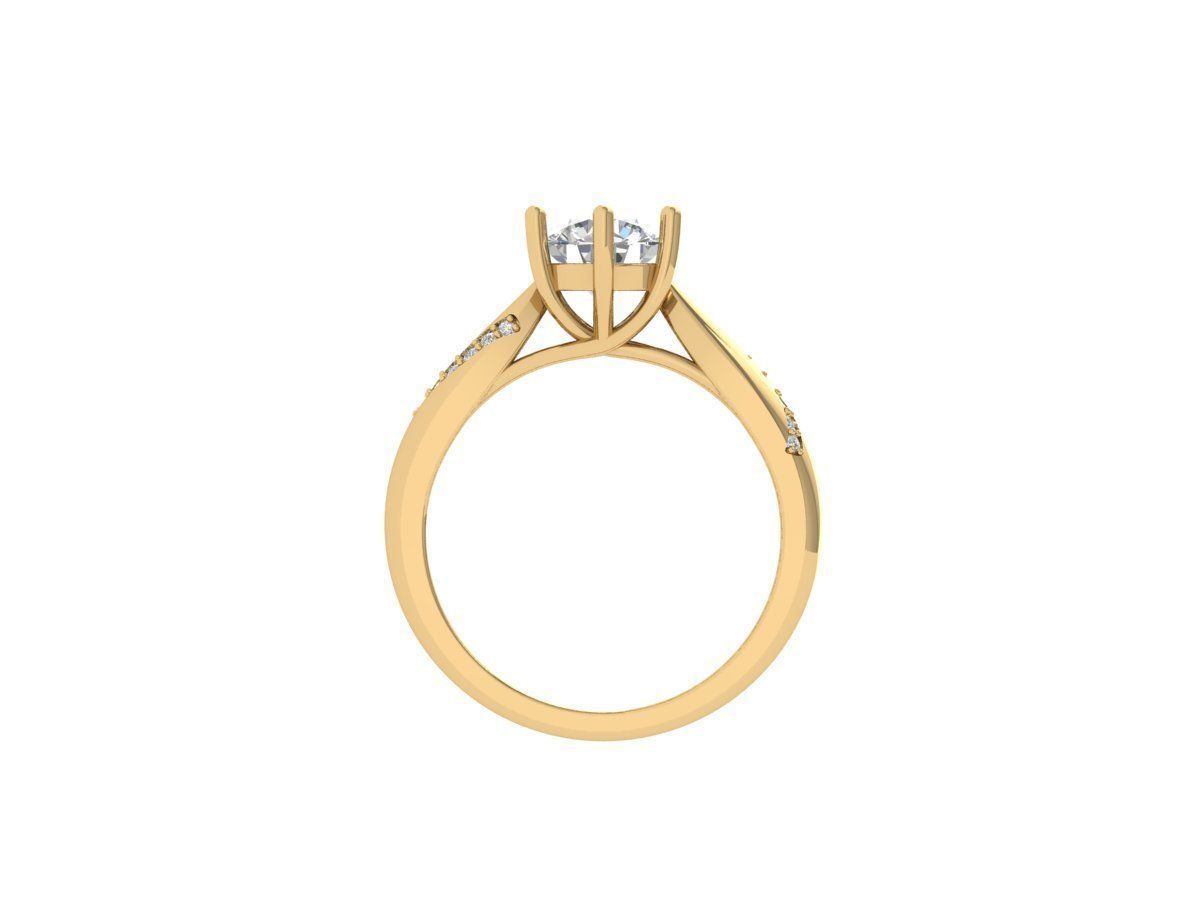 Round Stone Wedding Ring 3D print model_6