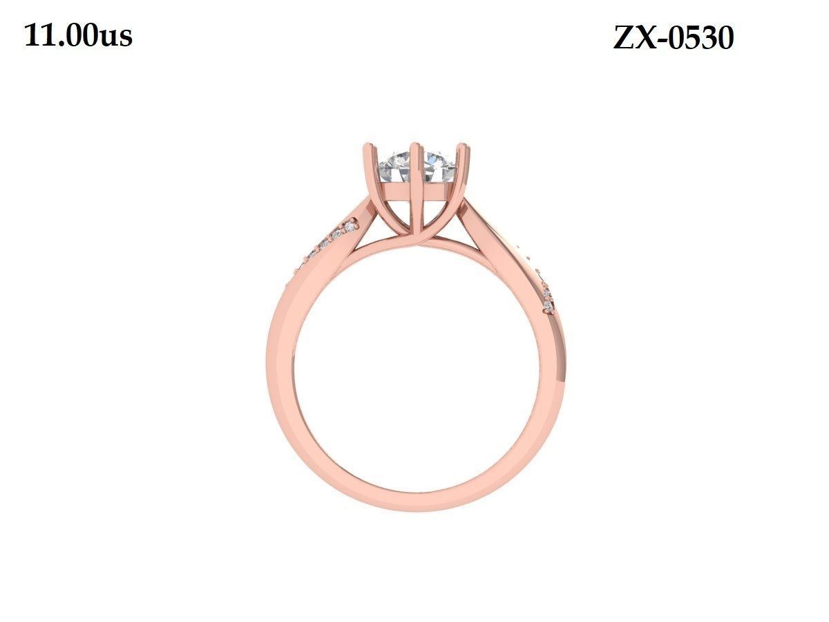 Round Stone Wedding Ring 3D print model_7