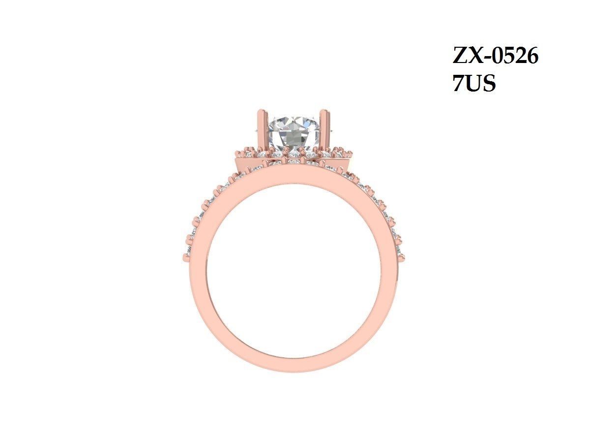 Solitair Ring Bridal Set 3D print model_8