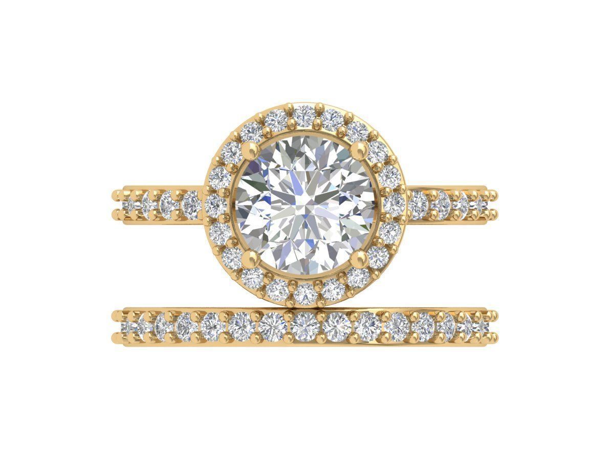 Solitair Ring Bridal Set 3D print model_4