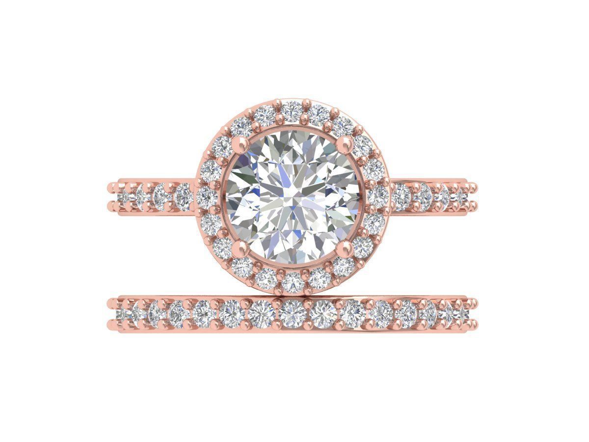 Solitair Ring Bridal Set 3D print model_3