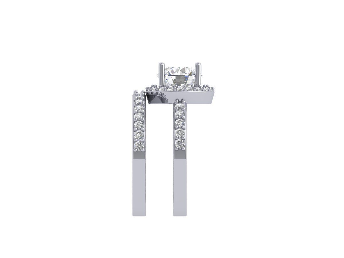 Solitair Ring Bridal Set 3D print model_10