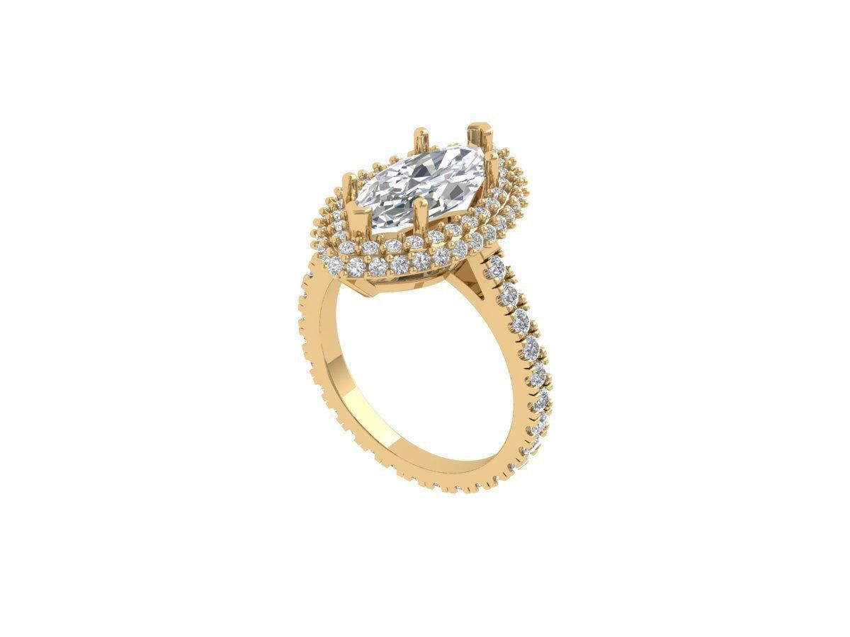 Marquise Ring 3D print model_2