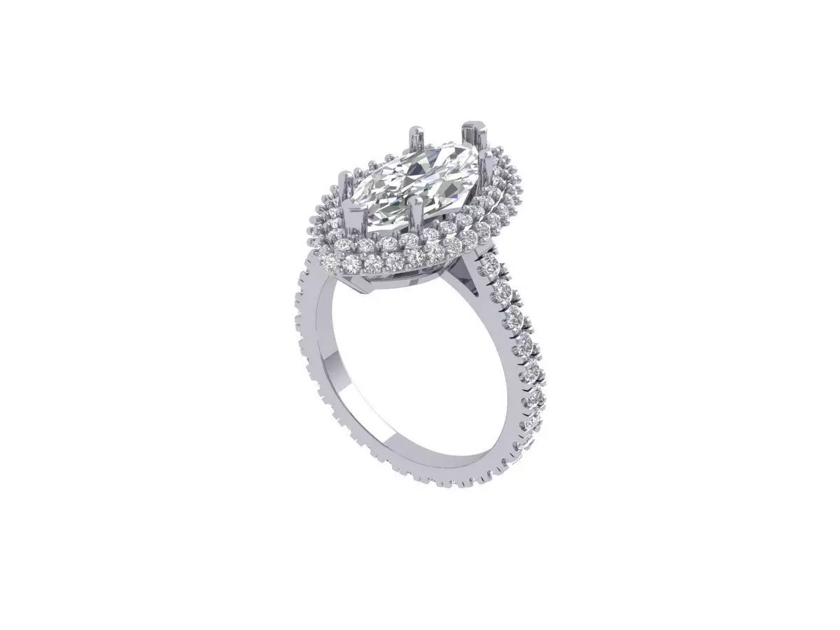 Marquise Ring 3D print model_0