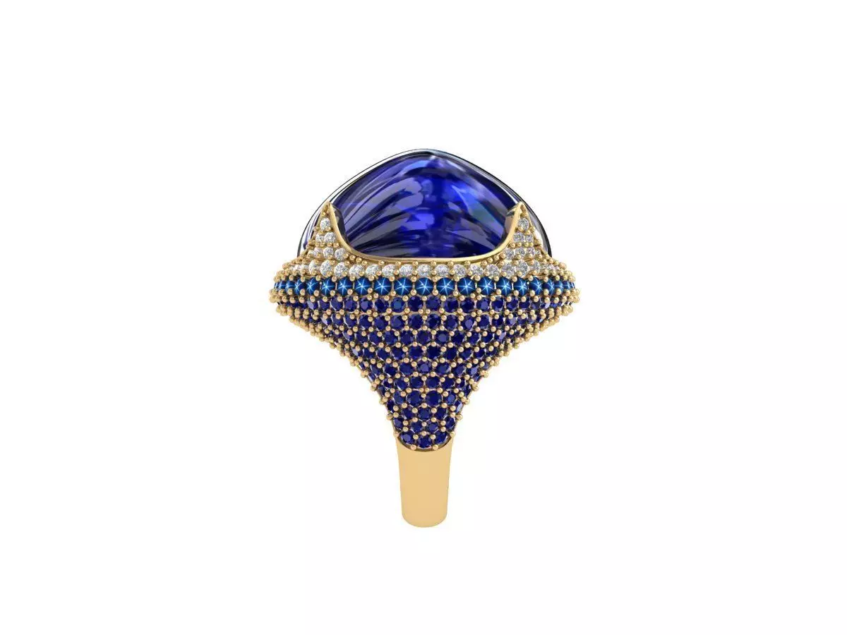 Pearl Art deco Ring 3D print model