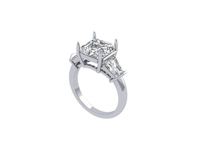 Asscher Ring 3D print model