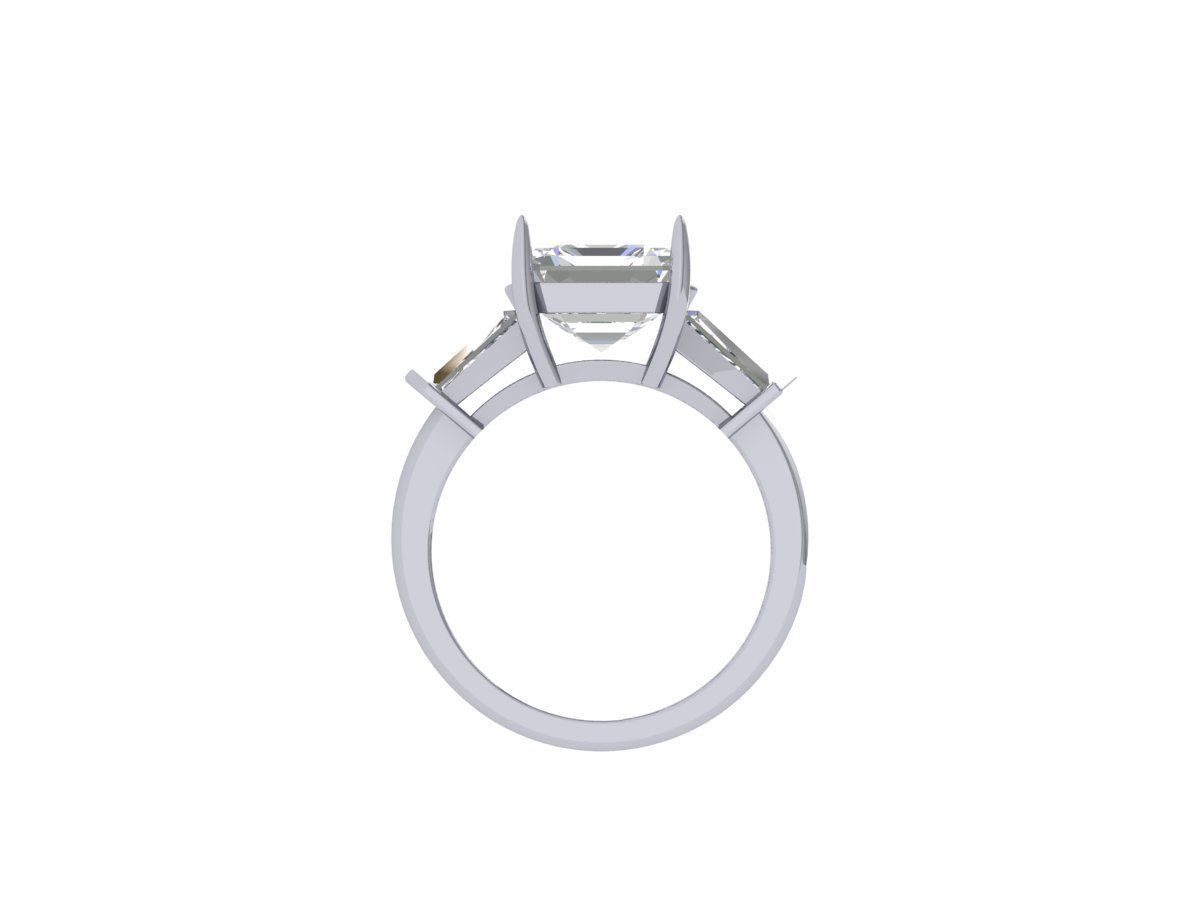 Asscher Ring 3D print model_7