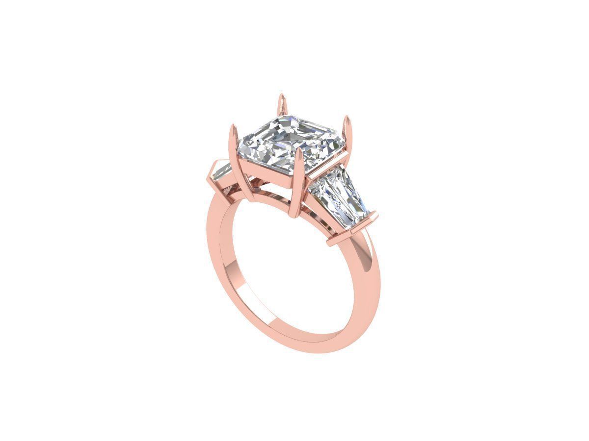 Asscher Ring 3D print model_2