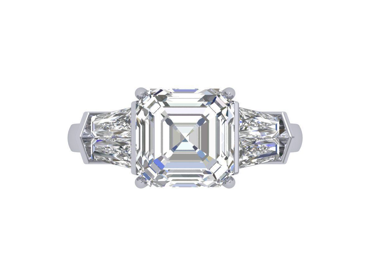 Asscher Ring 3D print model_5