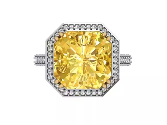  Asscher Art -deco Ring