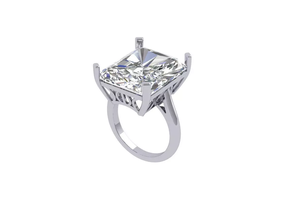 Emerald Radiant Ring 3D print model_0