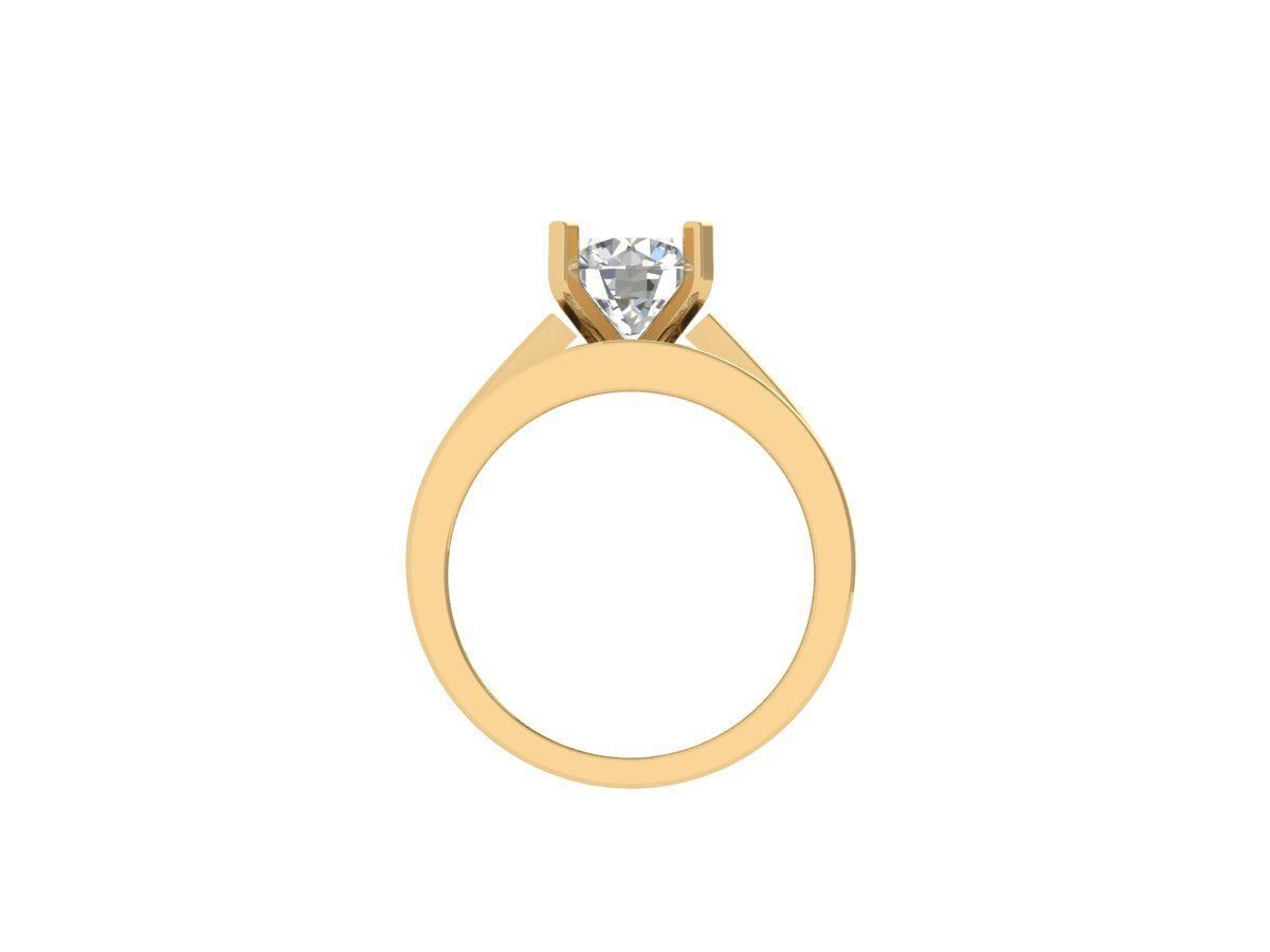 Solitaire Engagement Art Deco Ring 3D print model_7