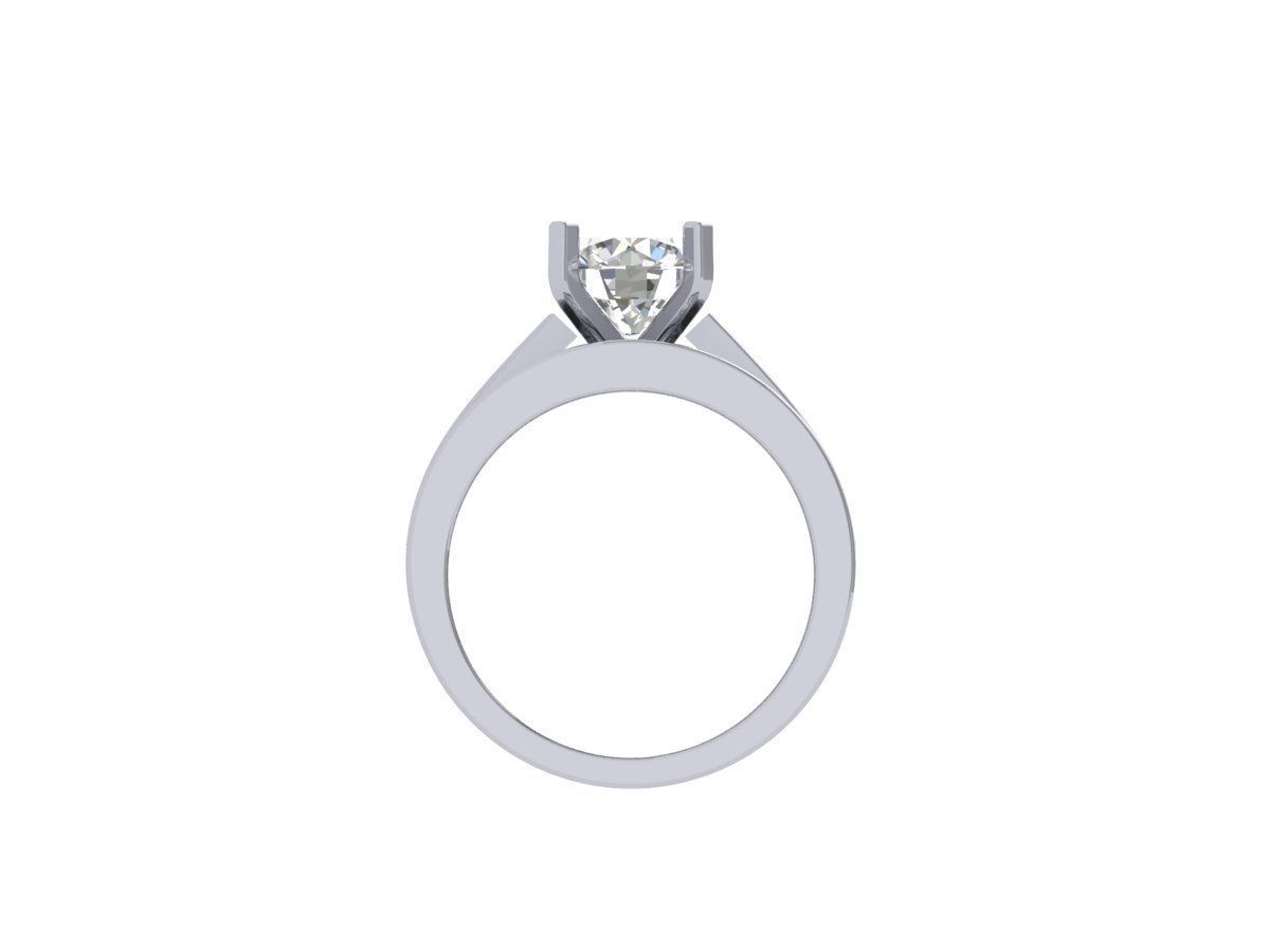 Solitaire Engagement Art Deco Ring 3D print model_6