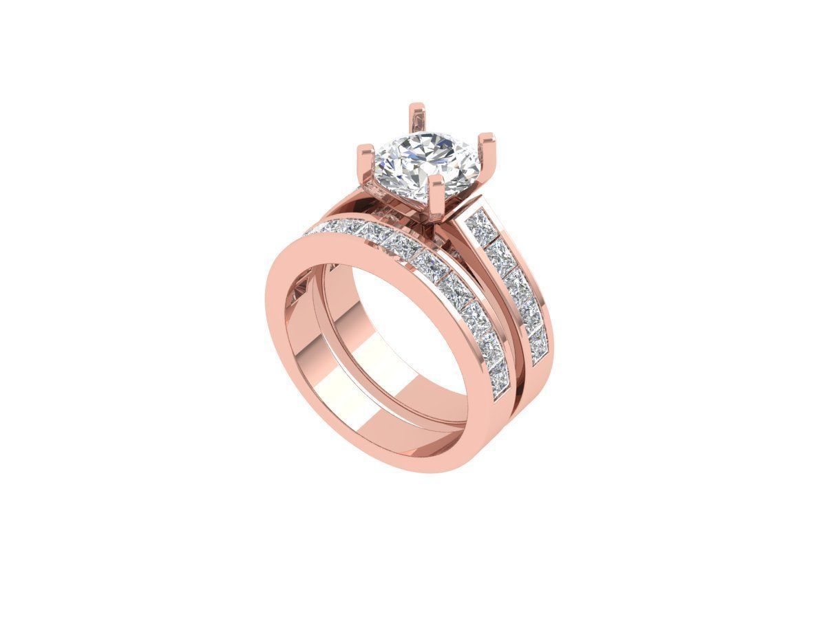 Solitaire Engagement Art Deco Ring 3D print model_2