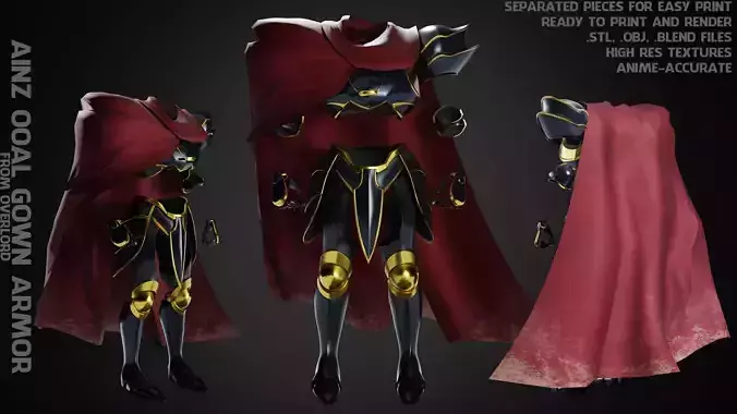 Overlord Ainz Ooal Gown Armor for Cosplay 3D print model