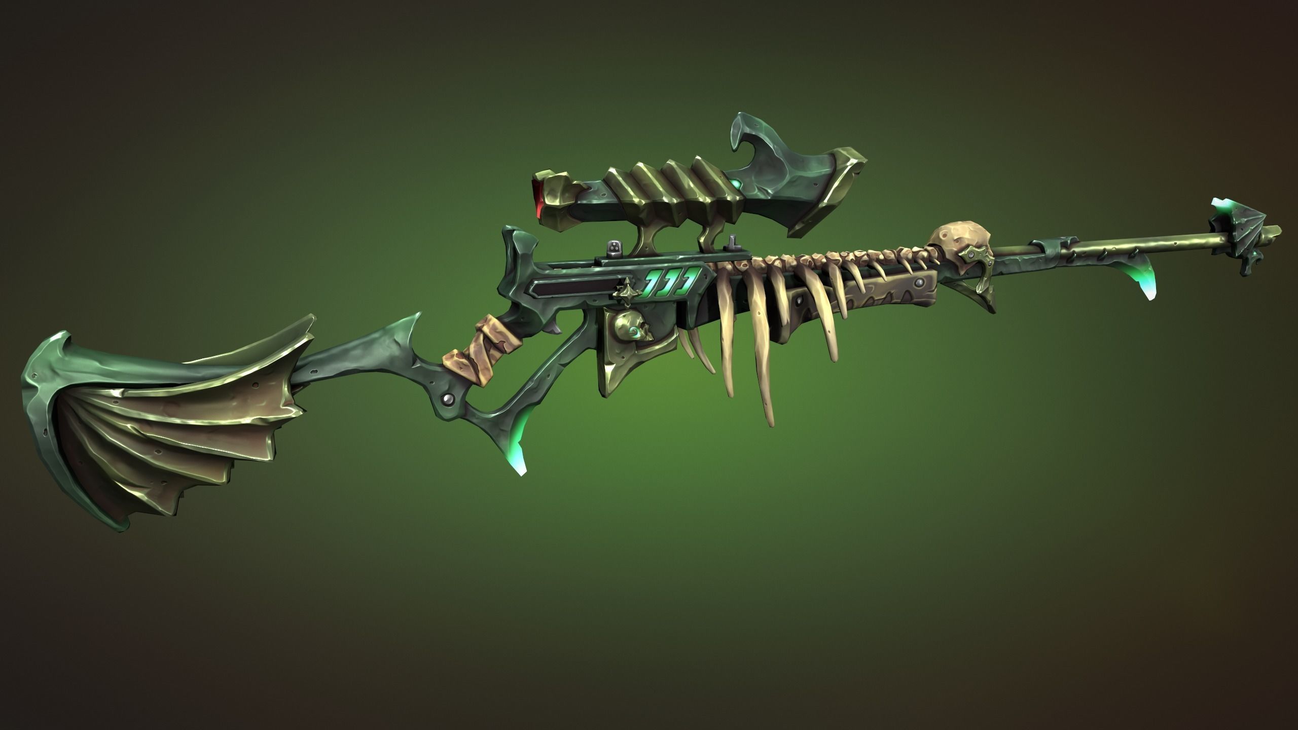 Undead sniper rifle Low-poly 3D model_3