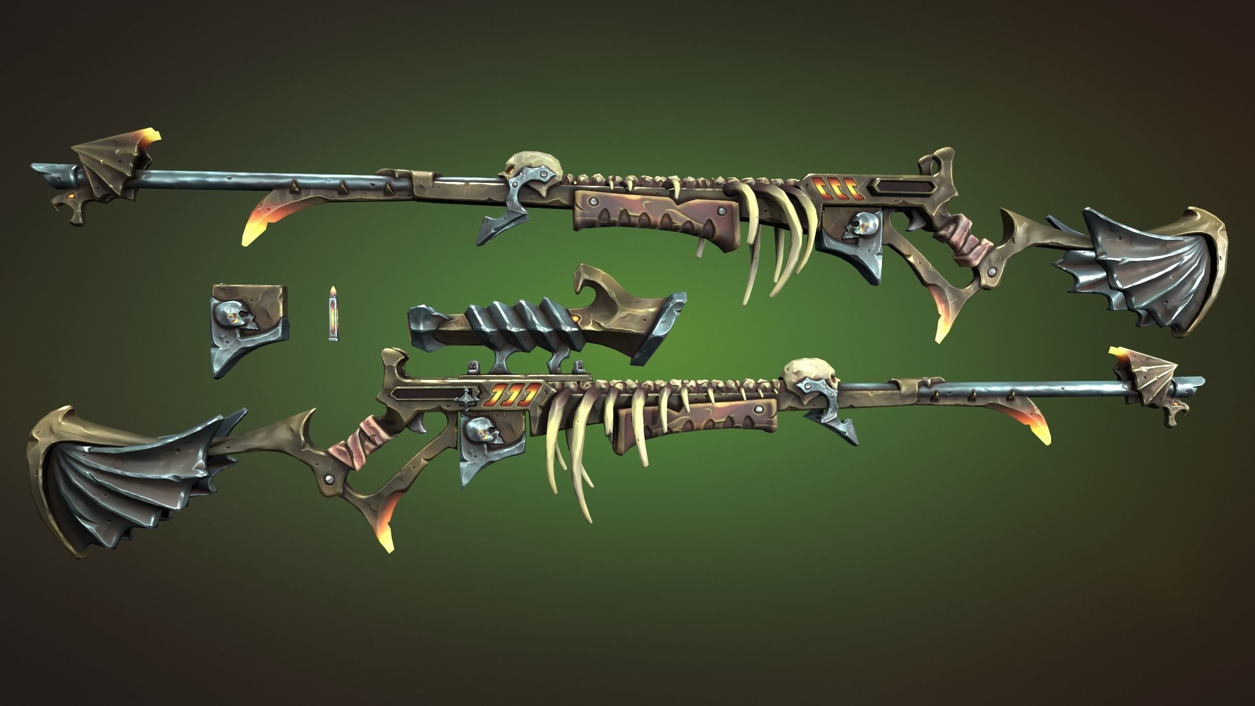Undead sniper rifle Low-poly 3D model_16