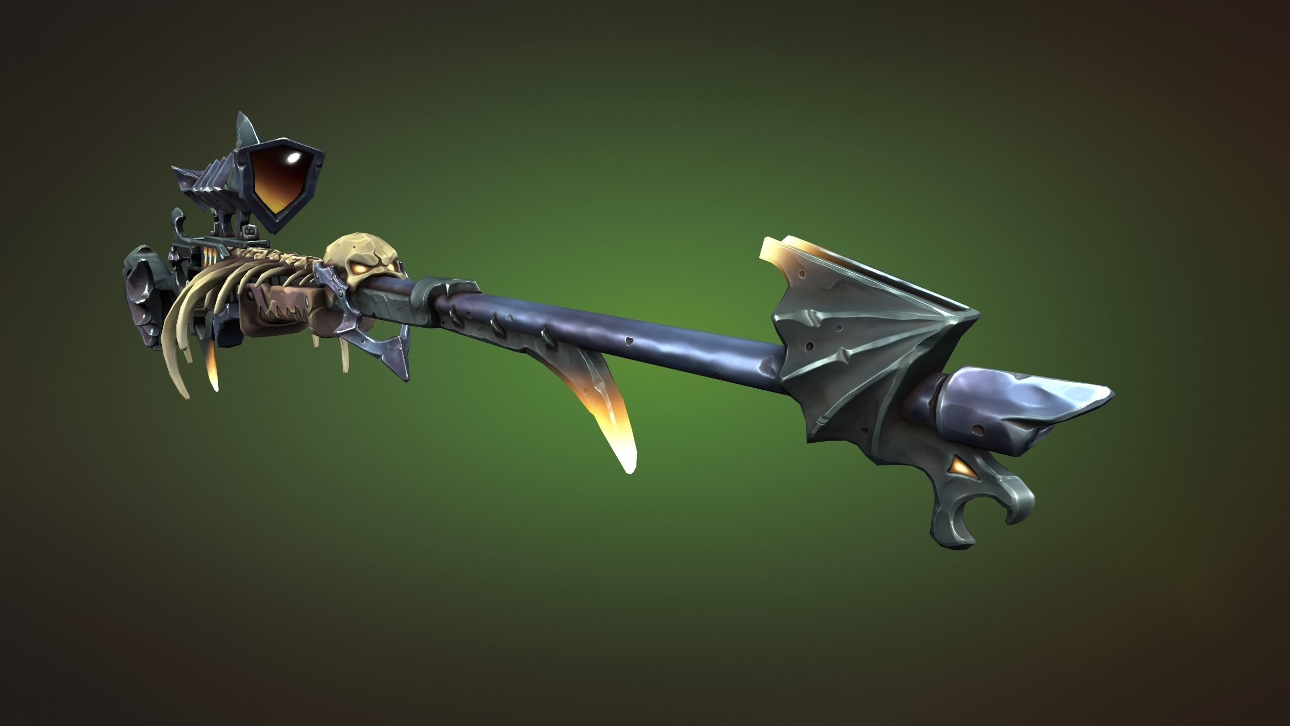 Undead sniper rifle Low-poly 3D model_11
