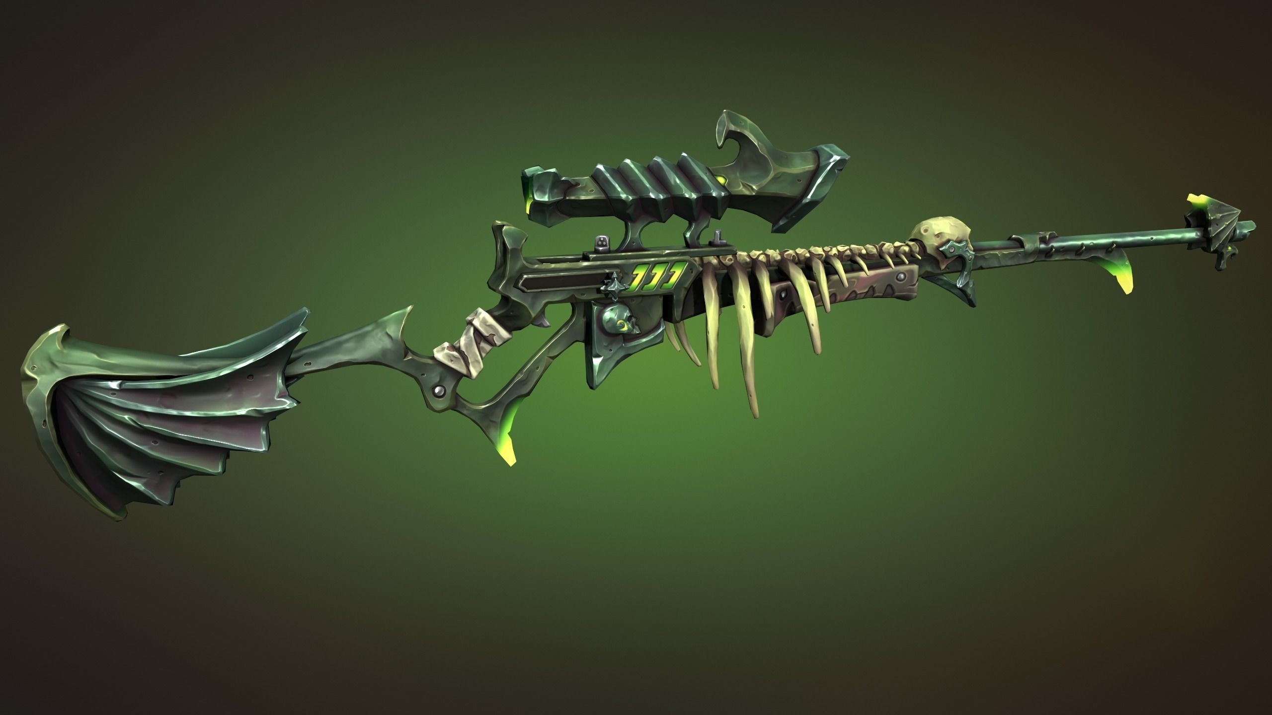 Undead sniper rifle Low-poly 3D model_7