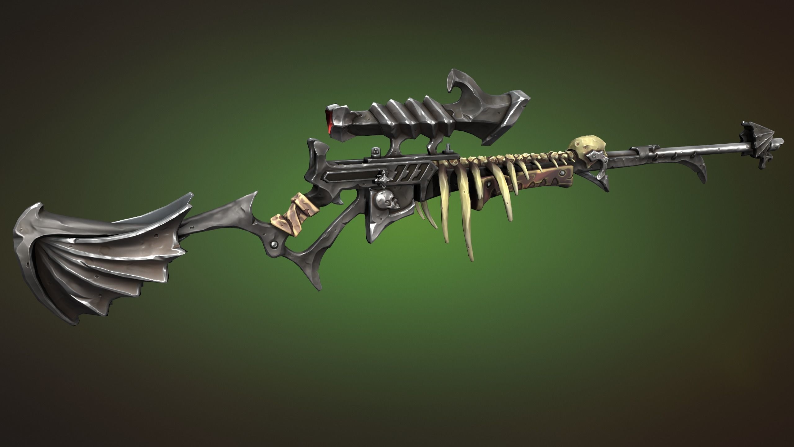 Undead sniper rifle Low-poly 3D model_9