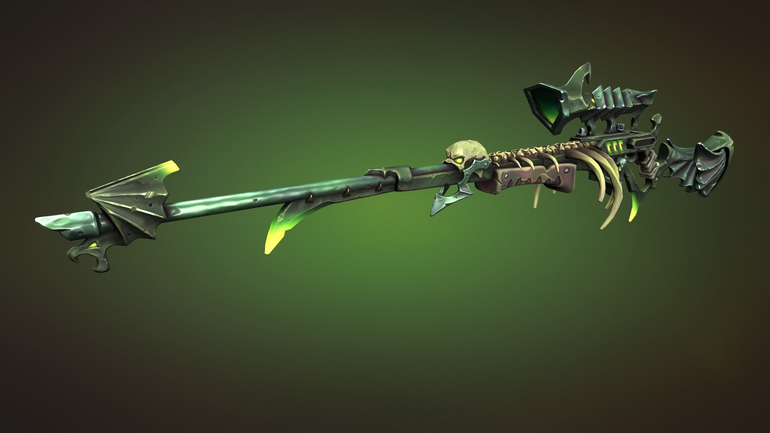 Undead sniper rifle Low-poly 3D model_12