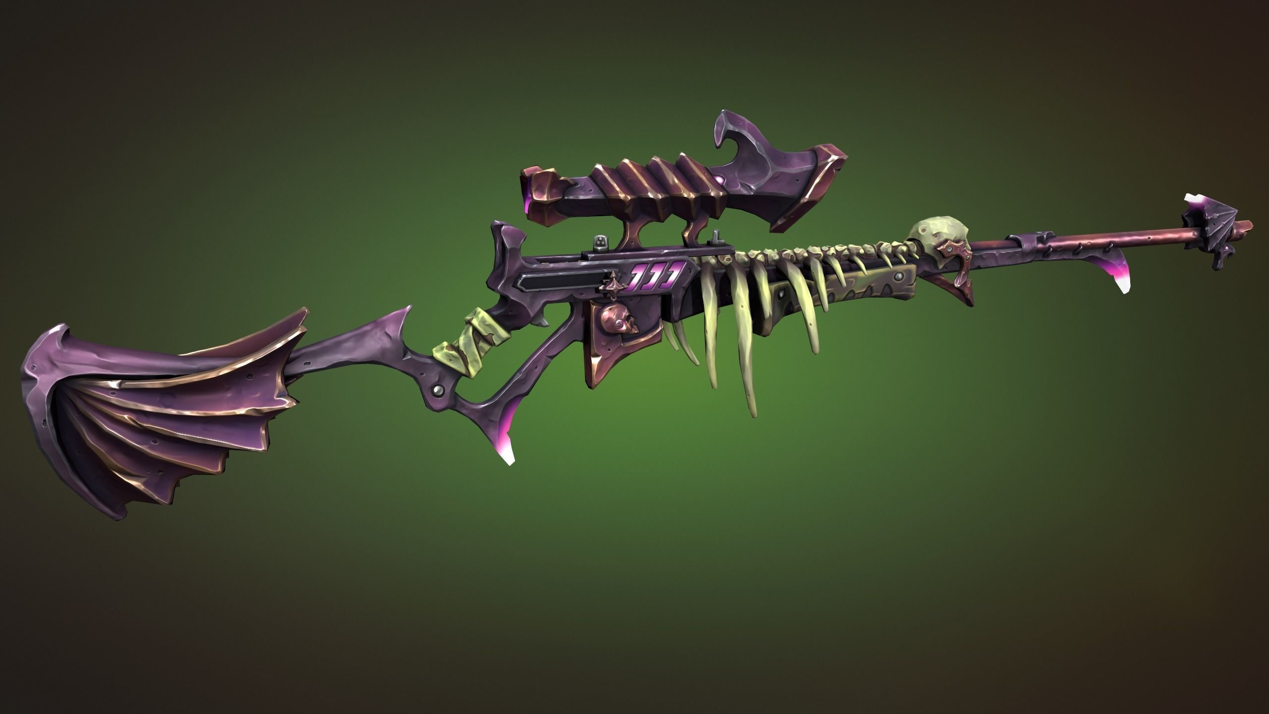 Undead sniper rifle Low-poly 3D model_5