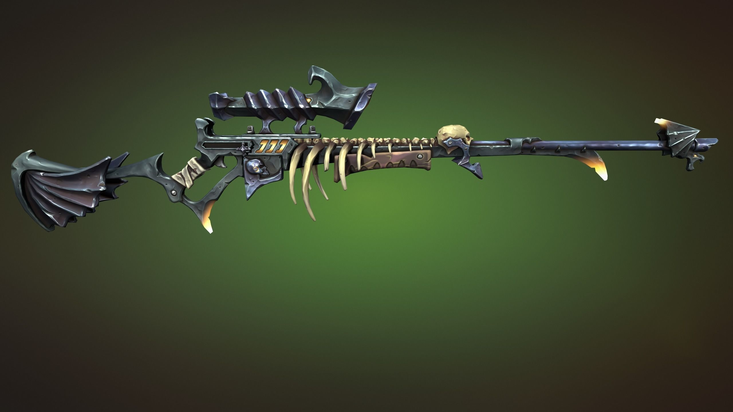 Undead sniper rifle Low-poly 3D model_10