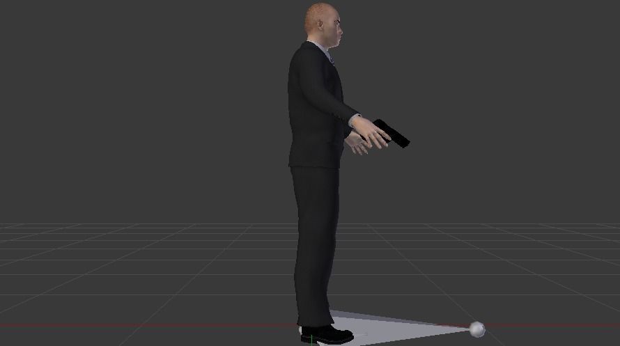 A Man in a Security Guard Costume 01 Low-poly 3D model_9