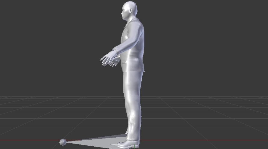 A Man in a Security Guard Costume 01 Low-poly 3D model_14