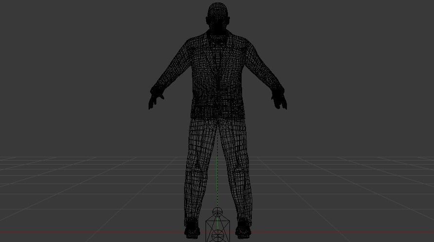 A Man in a Security Guard Costume 01 Low-poly 3D model_19