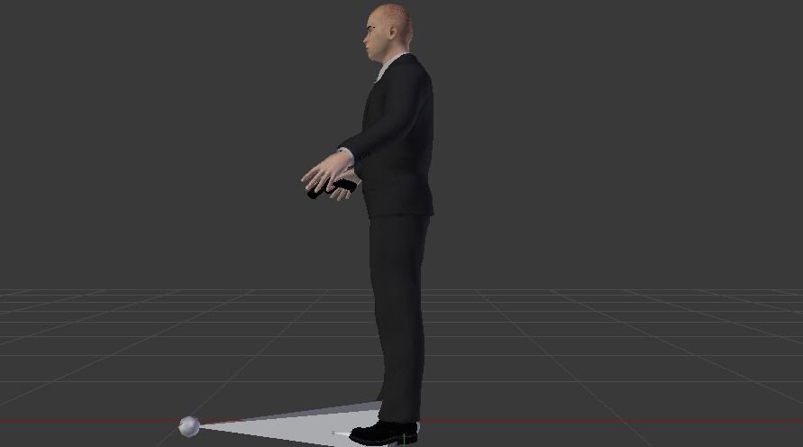 A Man in a Security Guard Costume 01 Low-poly 3D model_10