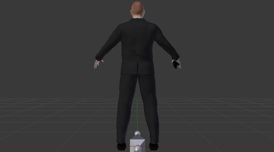 A Man in a Security Guard Costume 01 Low-poly 3D model_11