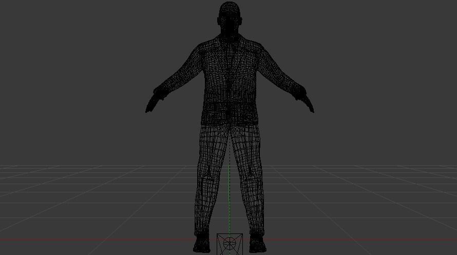 A Man in a Security Guard Costume 01 Low-poly 3D model_16