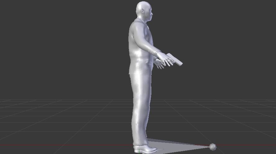 A Man in a Security Guard Costume 01 Low-poly 3D model_13