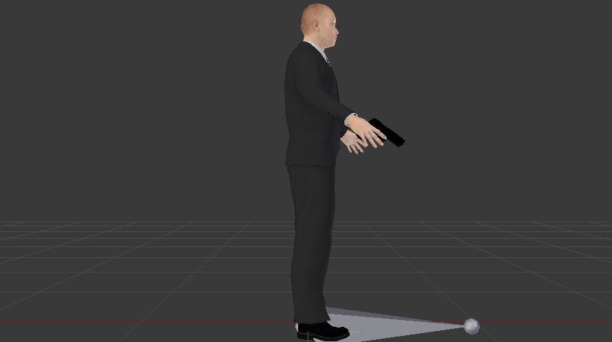 A Man in a Security Guard Costume 01 Low-poly 3D model_5