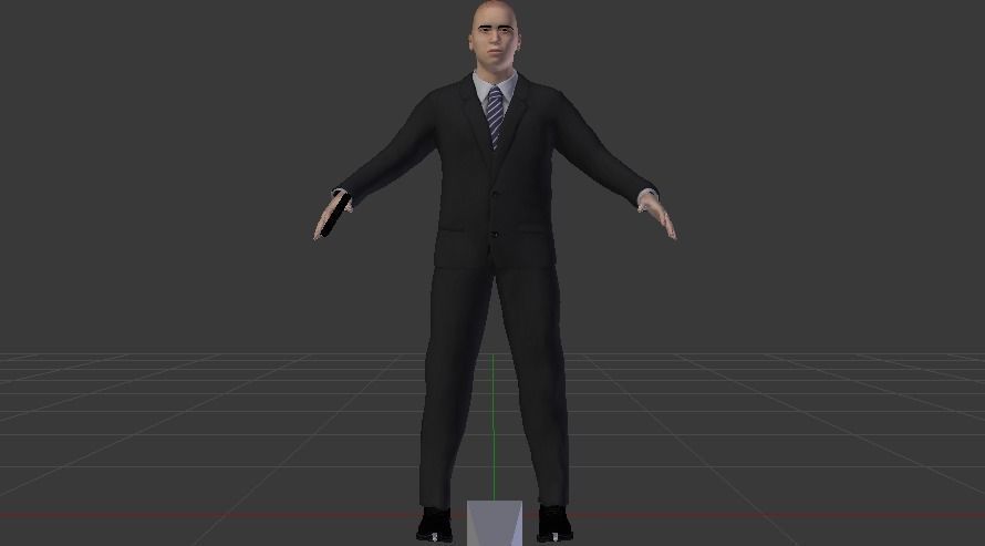 A Man in a Security Guard Costume 01 Low-poly 3D model_8