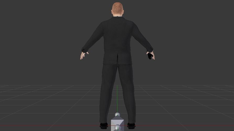 A Man in a Security Guard Costume 01 Low-poly 3D model_7