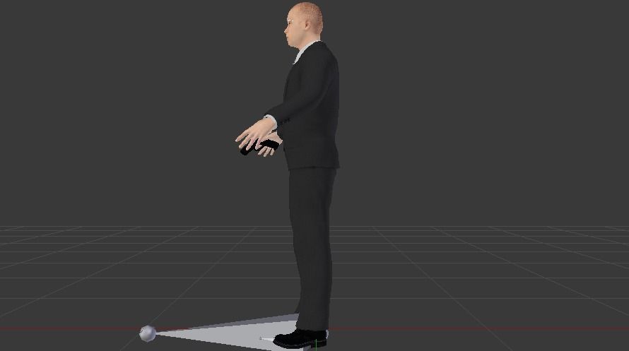 A Man in a Security Guard Costume 01 Low-poly 3D model_6