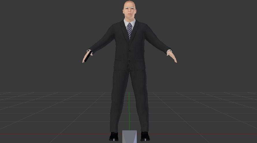 A Man in a Security Guard Costume 01 Low-poly 3D model_4