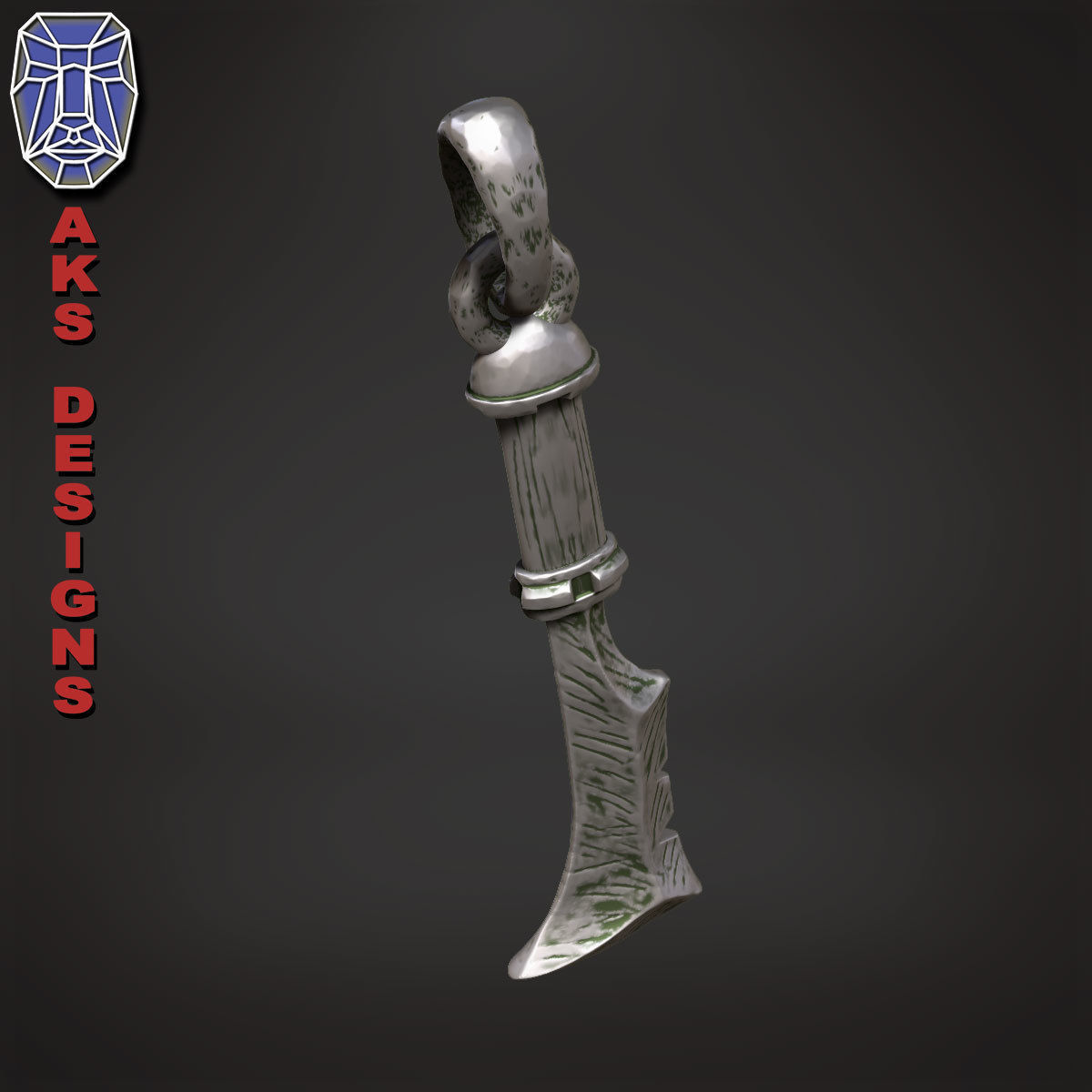 Pendant biker punk knife v171 3D print model_6