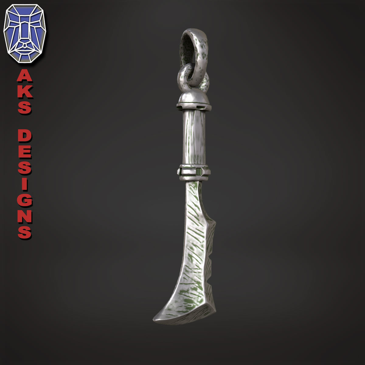 Pendant biker punk knife v171 3D print model_3