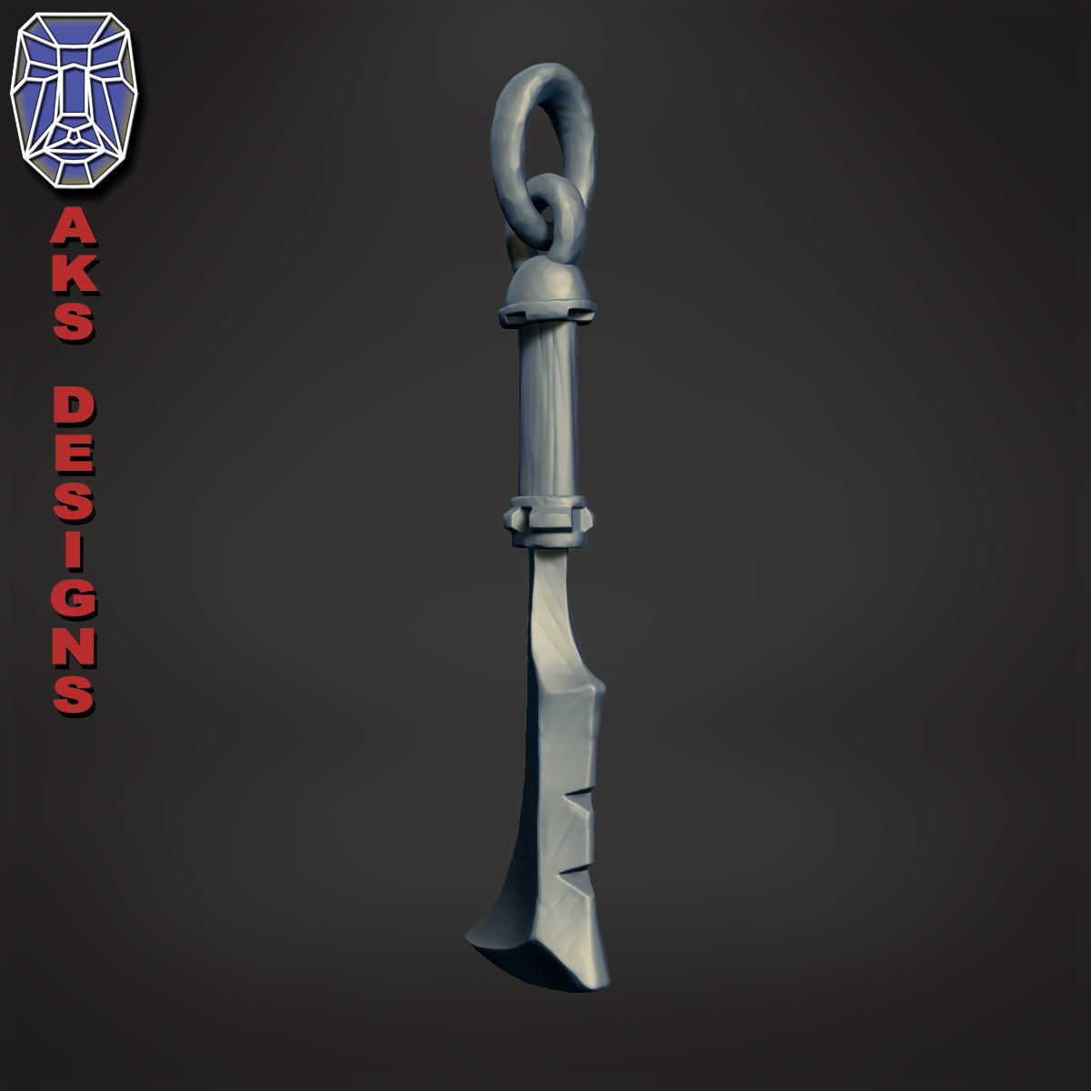 Pendant biker punk knife v171 3D print model_9