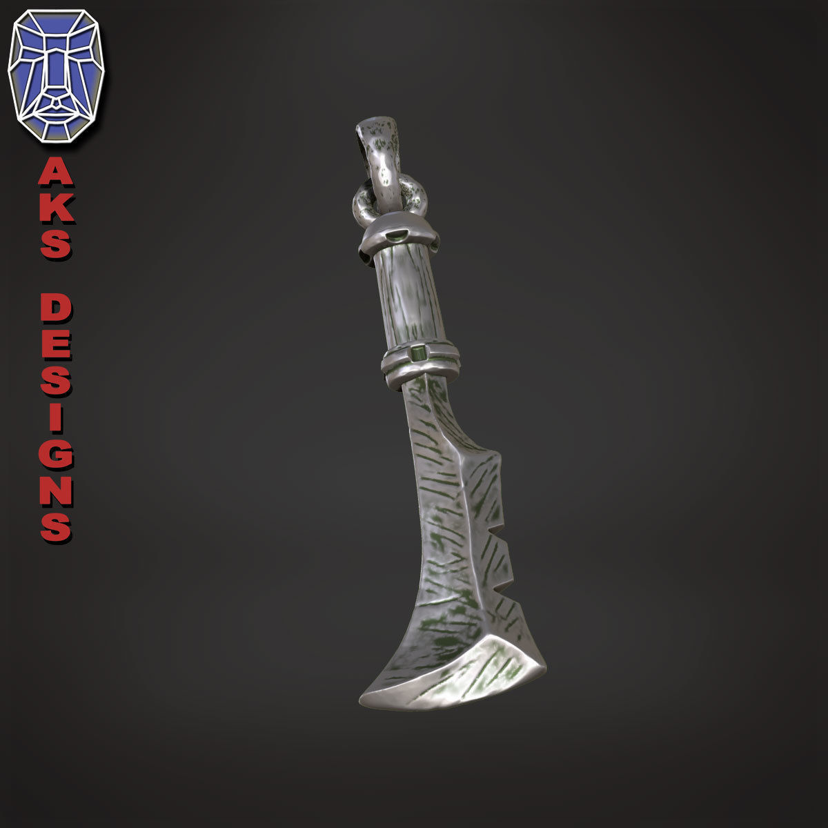 Pendant biker punk knife v171 3D print model_5