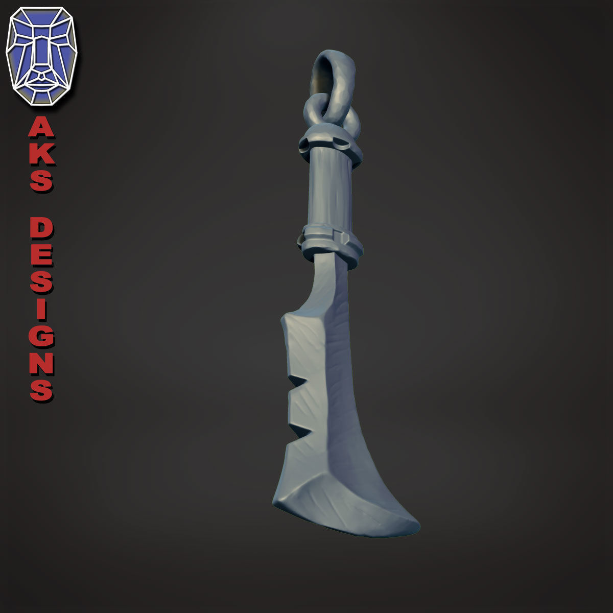 Pendant biker punk knife v171 3D print model_10