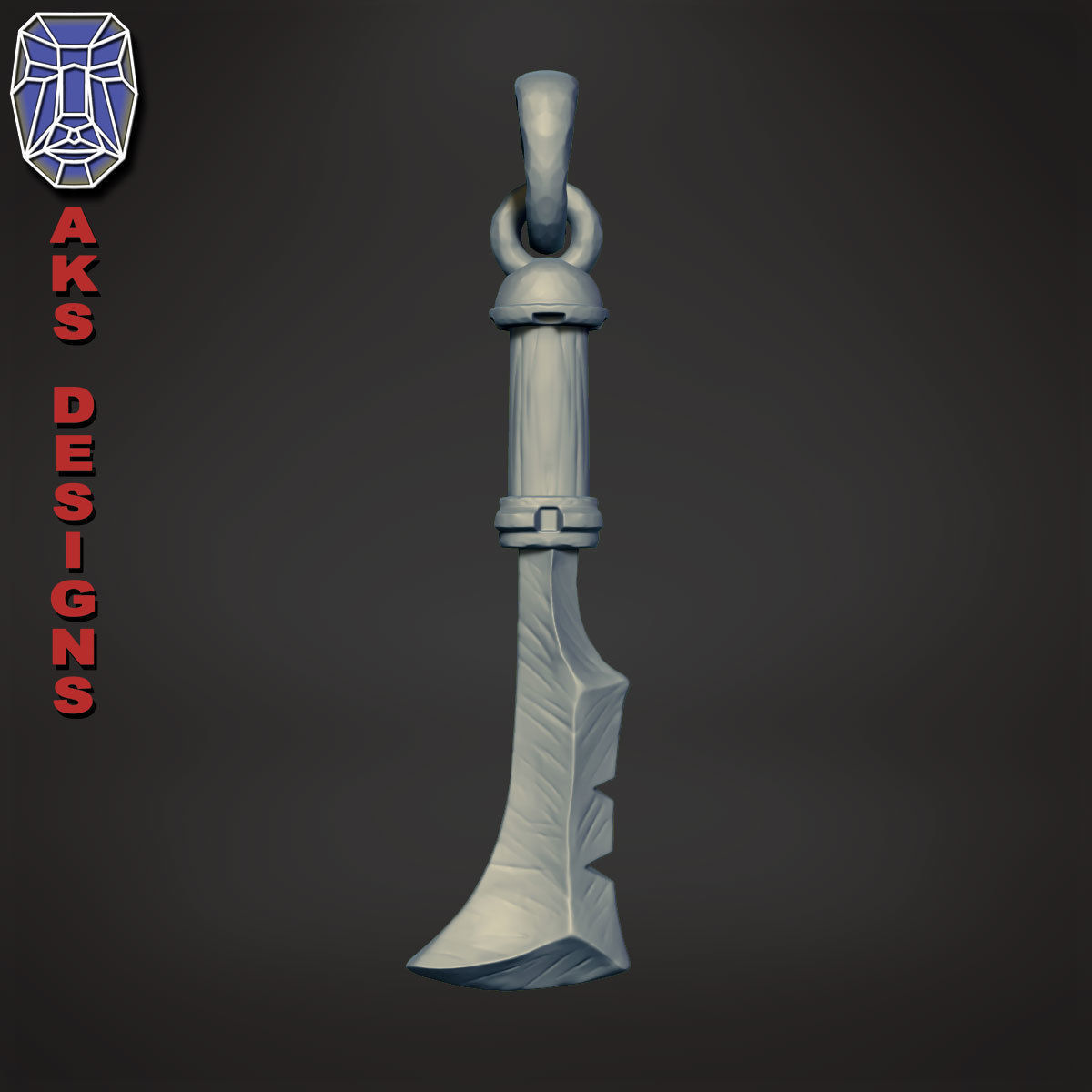 Pendant biker punk knife v171 3D print model_8