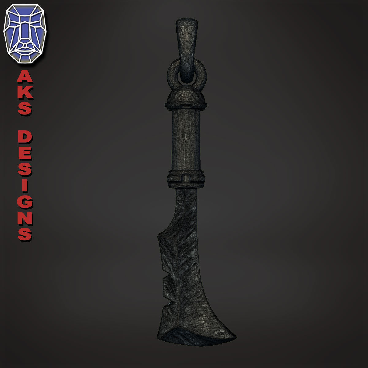 Pendant biker punk knife v171 3D print model_11