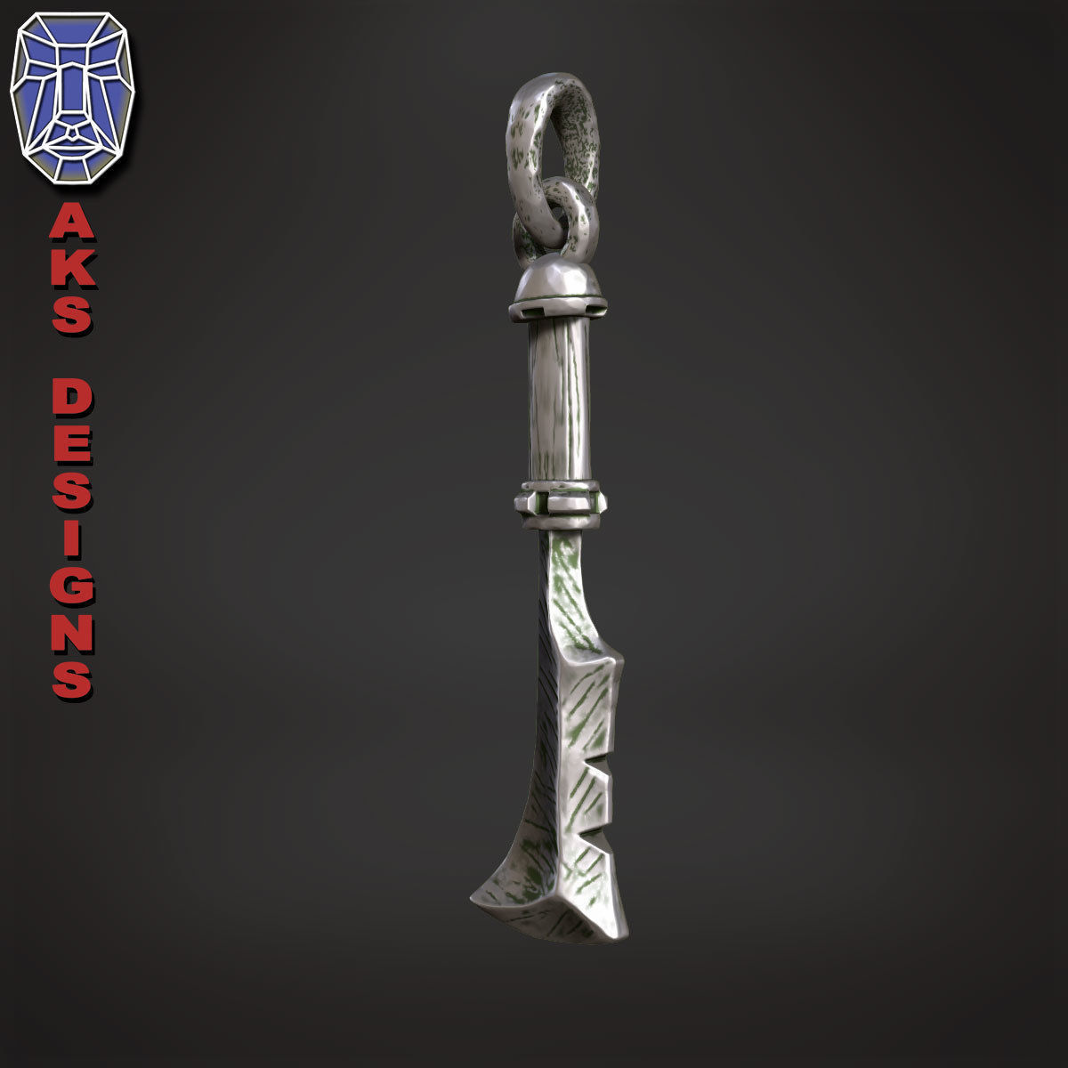 Pendant biker punk knife v171 3D print model_4