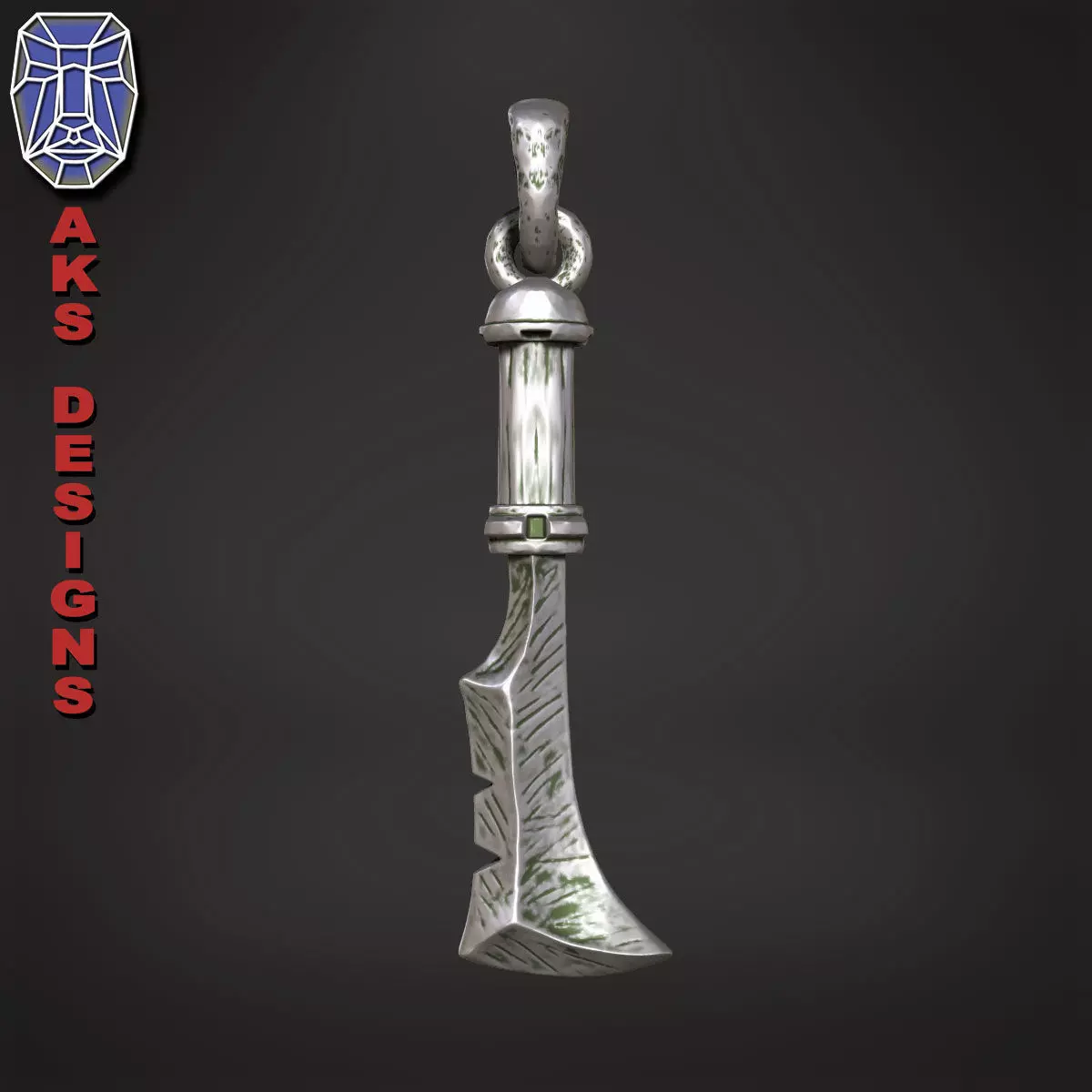 Pendant biker punk knife v171 3D print model_0