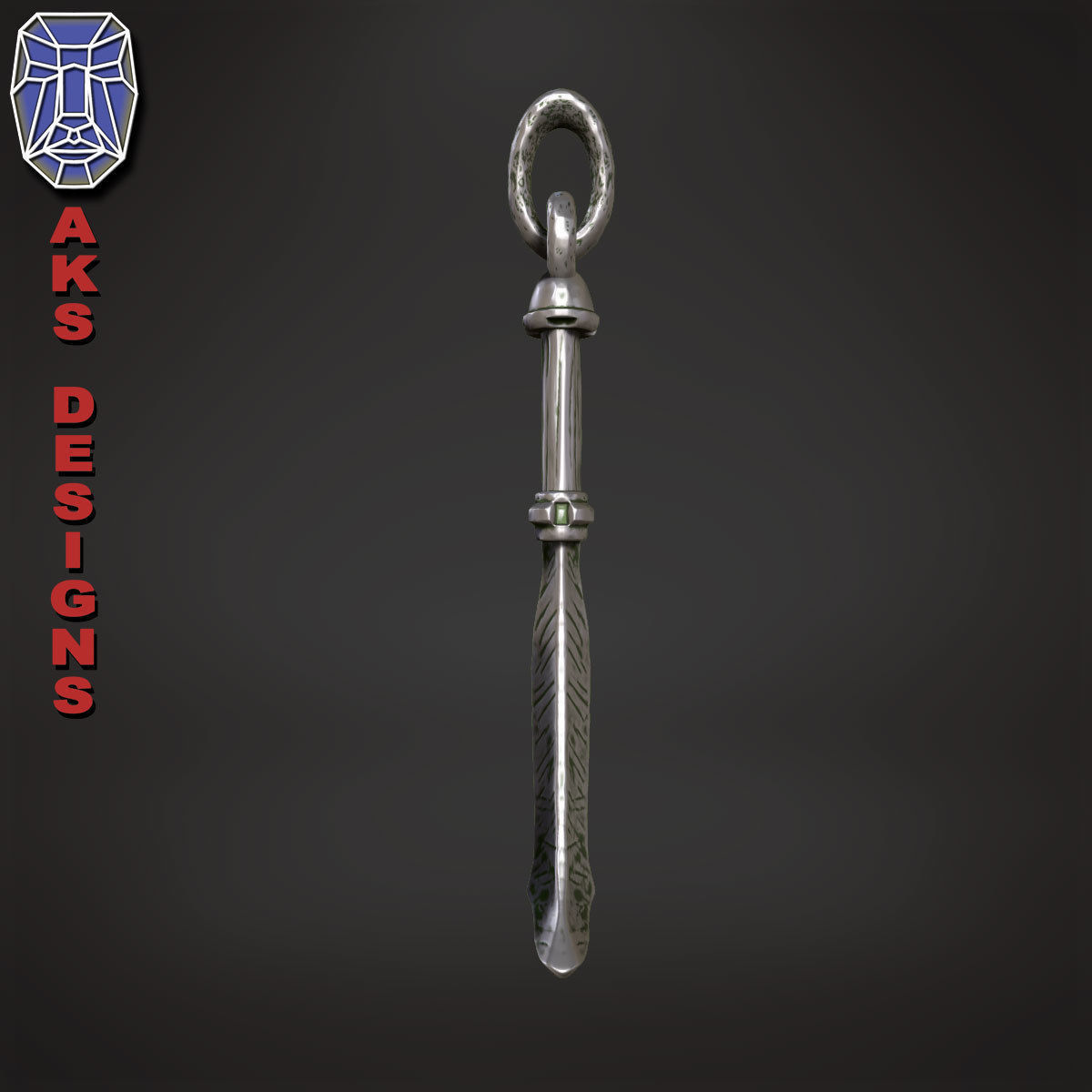 Pendant biker punk knife v171 3D print model_2