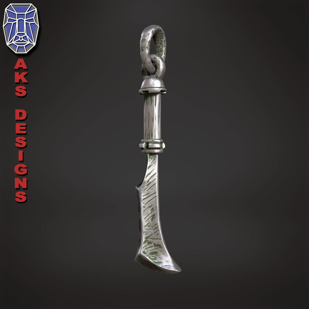 Pendant biker punk knife v171 3D print model_1